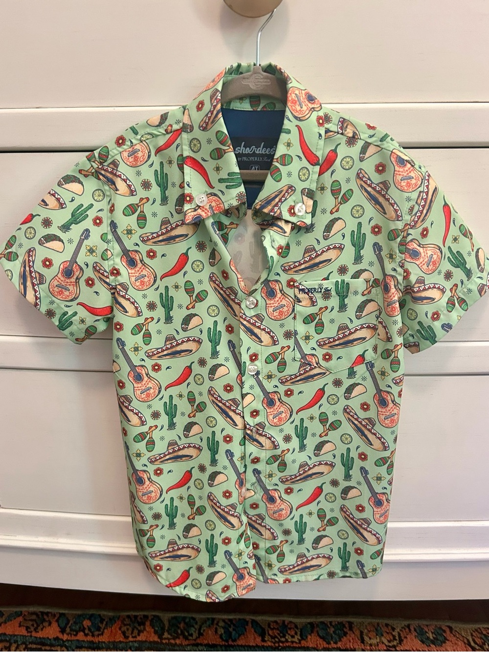 PROPERLY TIED boys summer fiesta shirt in green